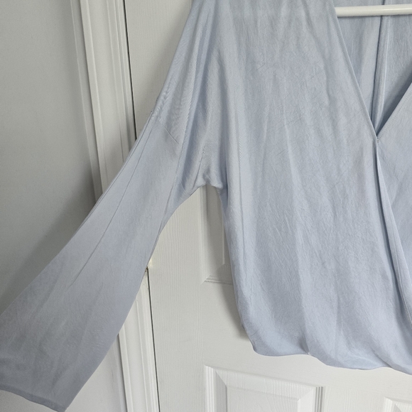 Vince Light Blue Women's Wrap Top - Picture 2 of 9